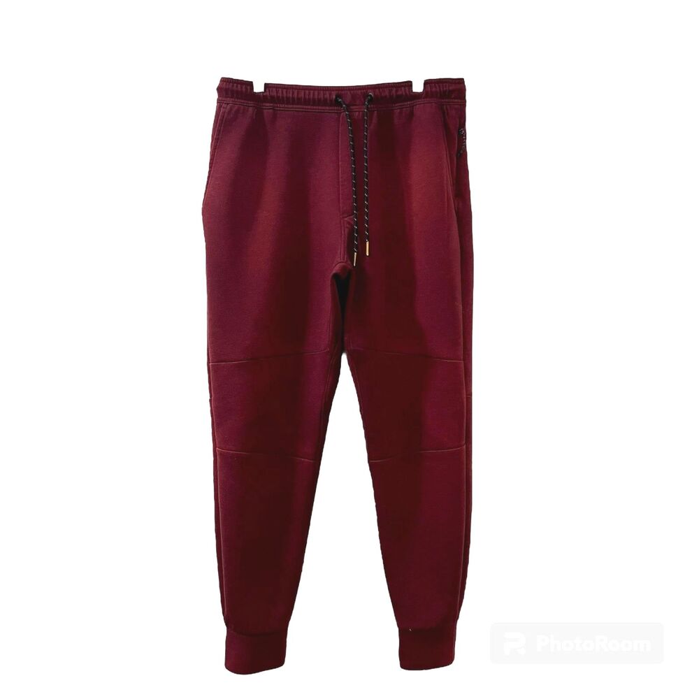 American Eagle Maroon Fleece Elastic Drawstring Waist Jogger Pants Size Large